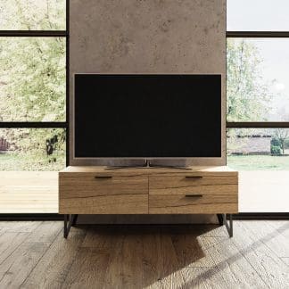 Fisso TV Unit Fast Click Assembly - Cracked Oak