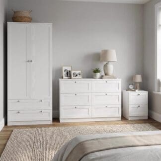 Artus 3 Piece White Complete Bedroom Furniture Set
